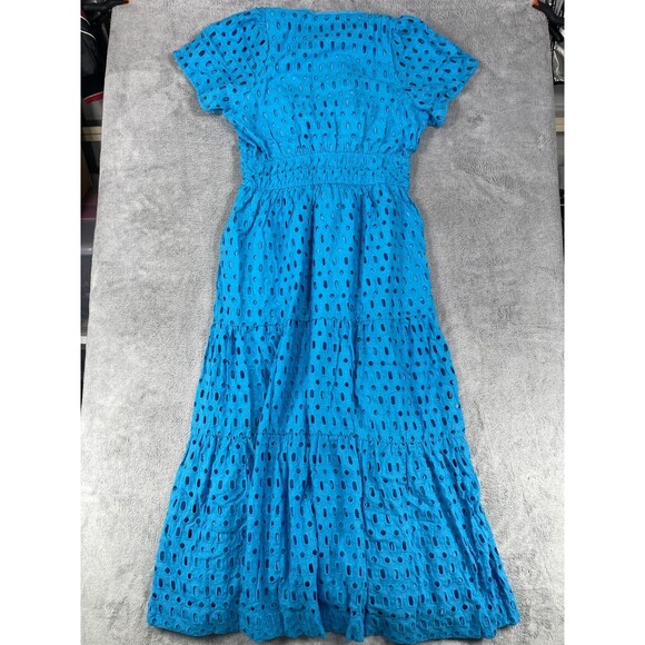 New Anthropologie Somerset Maxi Dress Blue Eyelet - Picture 2 of 13